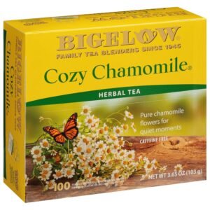 Bigelow Cozy Chamomile Herbal Tea,Caffeine Free Tea with Chamomile Flower
